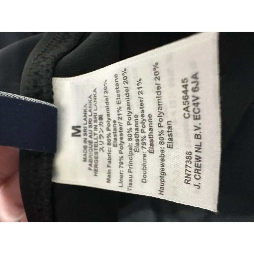 J.Crew Black‎ Ruched One Piece Swimsuit Plunge V Neck Size M